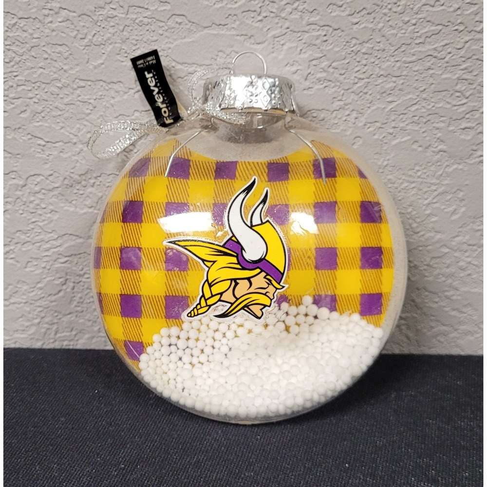 Forever Collectibles NFL Minnesota Vikings with Logo Plastic Christmas Ornament